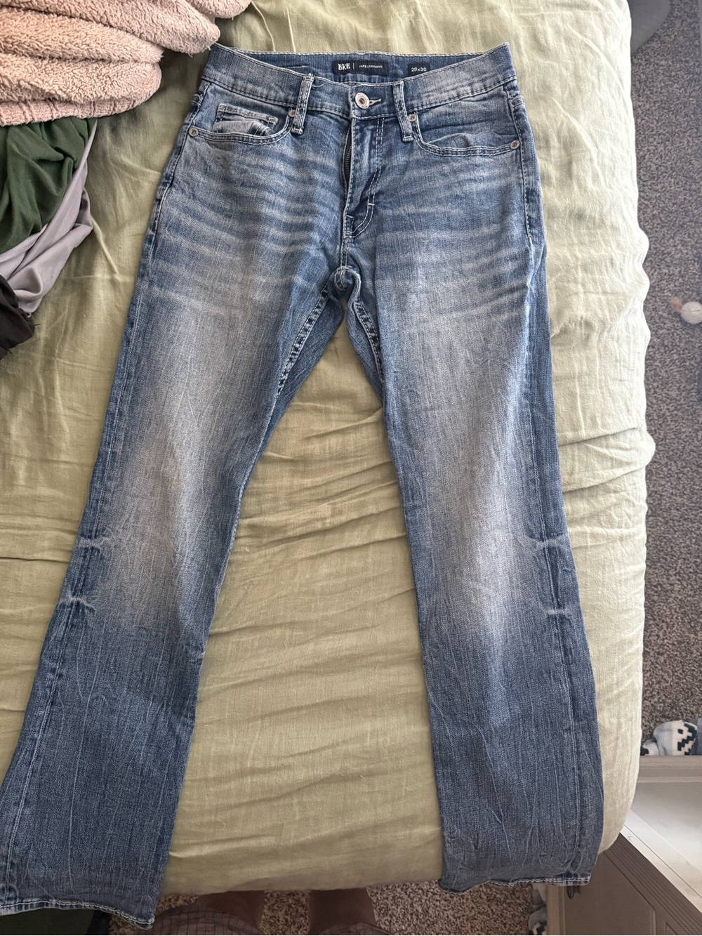 BKE Men's Jake Straight Jean Light Blue